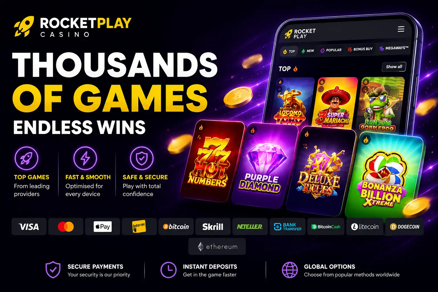RocketPlay Casino pokie games